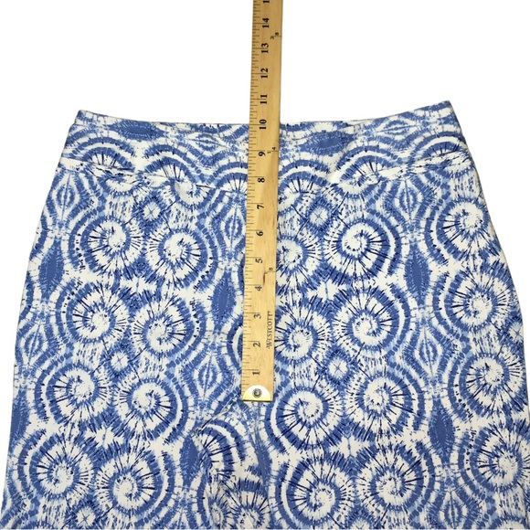 Ruby Rd Blue White Swirl Pattern Crop Cropped Pants - Women’s 6 - Picture 4 of 11